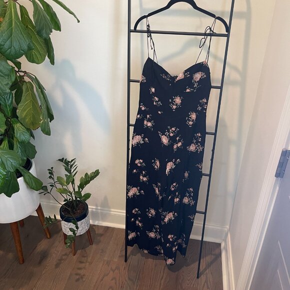 Reformation Portia Black Floral Jumpsuit - Picture 5 of 11
